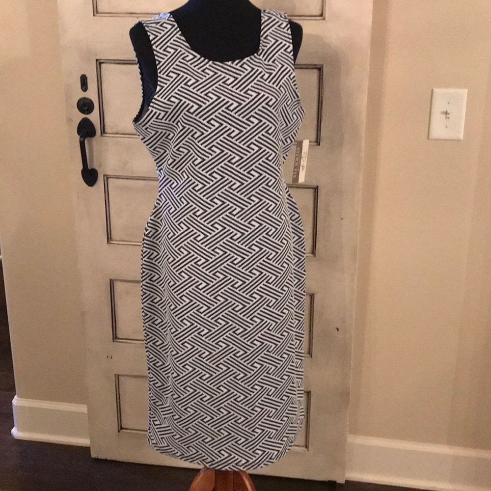 Black and White figure flattering dress
